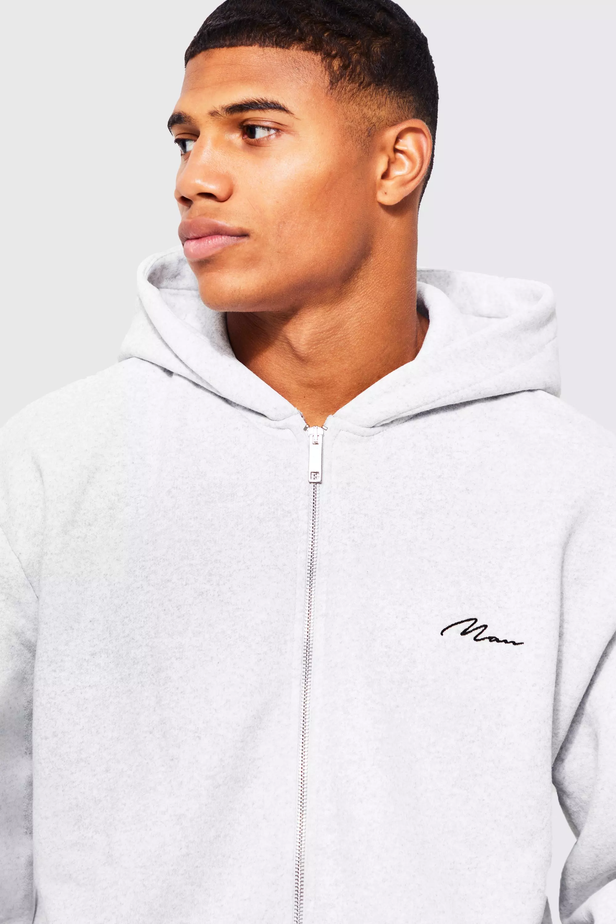 Boohooman hoodie online grey